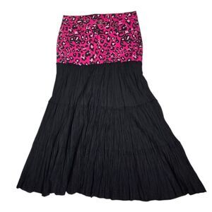 Y2K emo punk pink cheetah print one of‎ a kind boho maxi skirt S